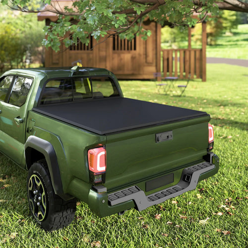 5.8ft Soft Tri-Fold Truck Bed Tonneau Cover, 5.5 ft Bed, Black
