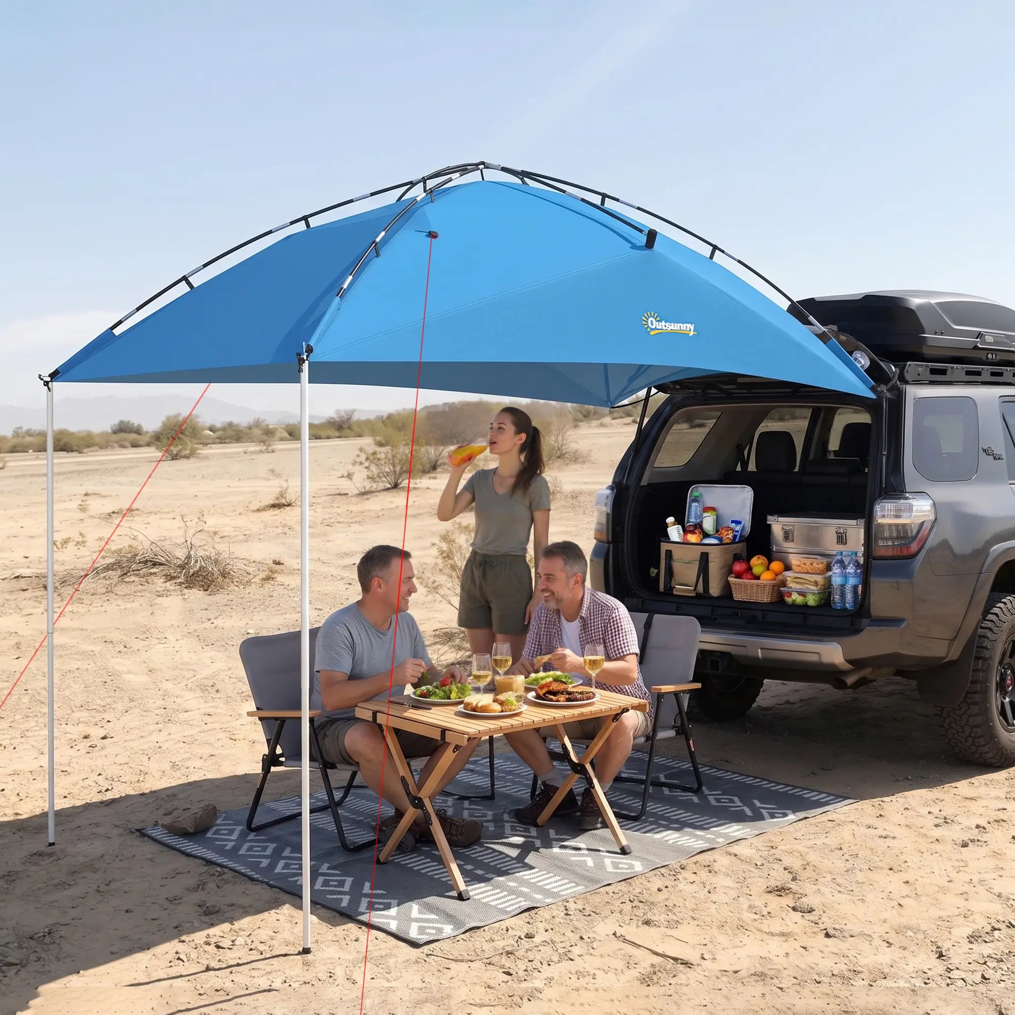 SUV Car Awning Camping Tent, 3000mm Waterproof, Light Blue Camping Tents at Gallery Canada
