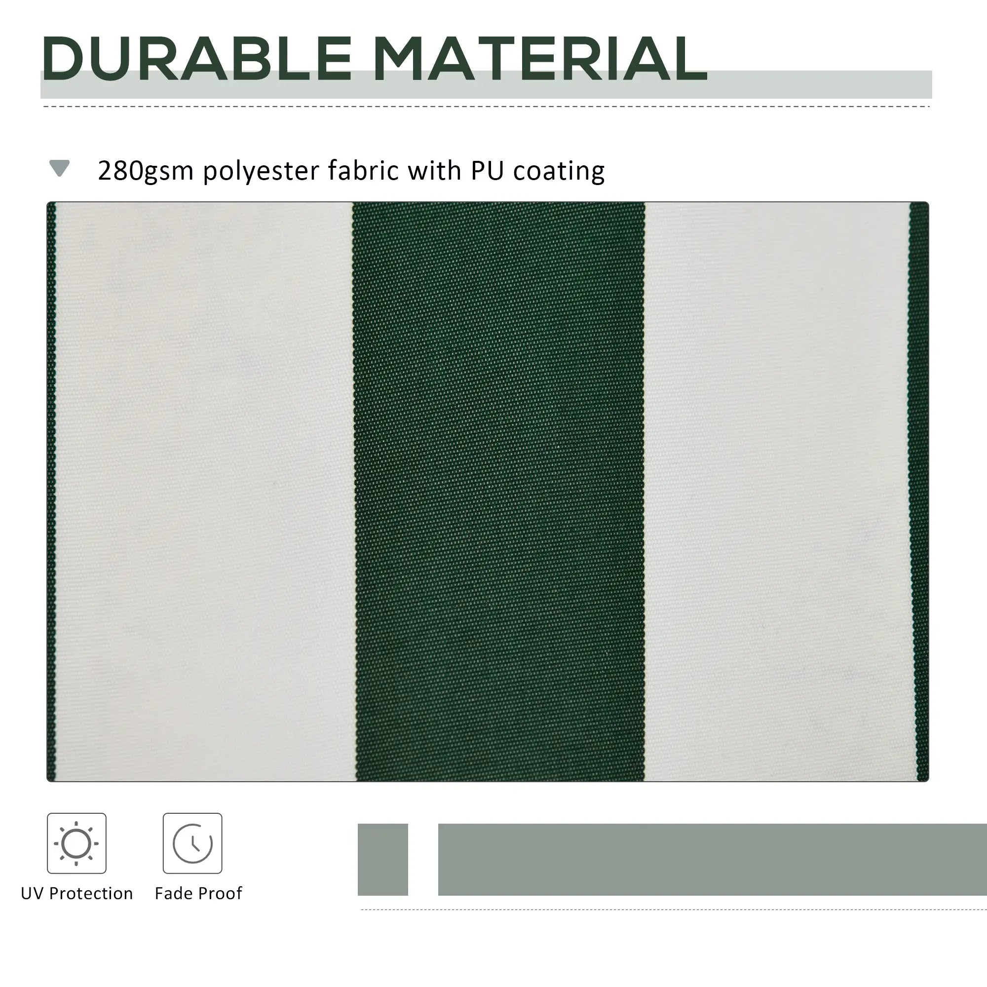 10' x 8' Retractable Awning Fabric, UV Protection, and White, Green Awning Fabric Replacement at Gallery Canada