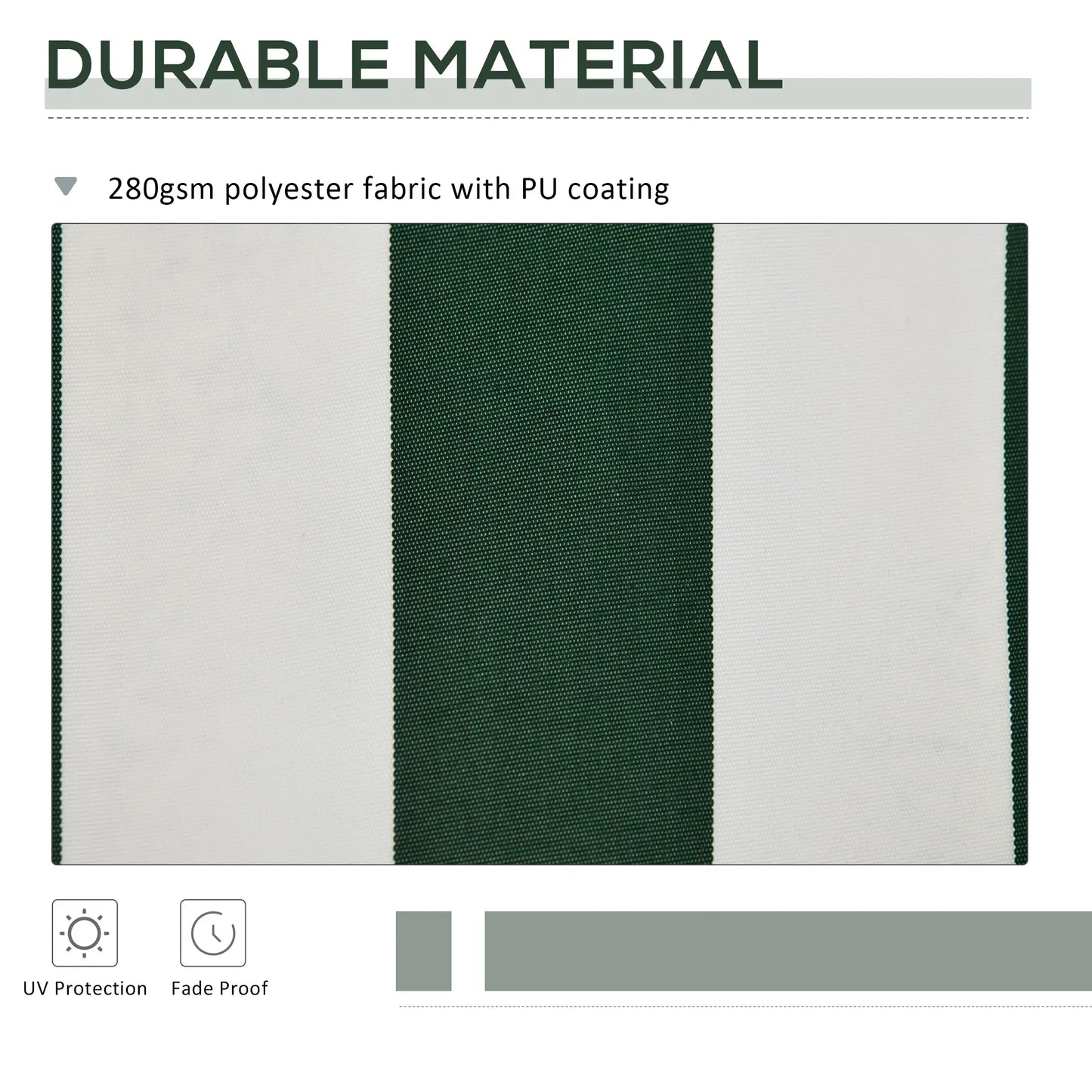 10' x 8' Retractable Awning Fabric, UV Protection, and White, Green Awning Fabric Replacement at Gallery Canada