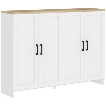 Modern Sideboard Buffet Cabinet, Modern Kitchen Storage Cabinet with 4 Doors Adjustable Shelves, for Dining Room, White Storage Cabinets at Gallery Canada
