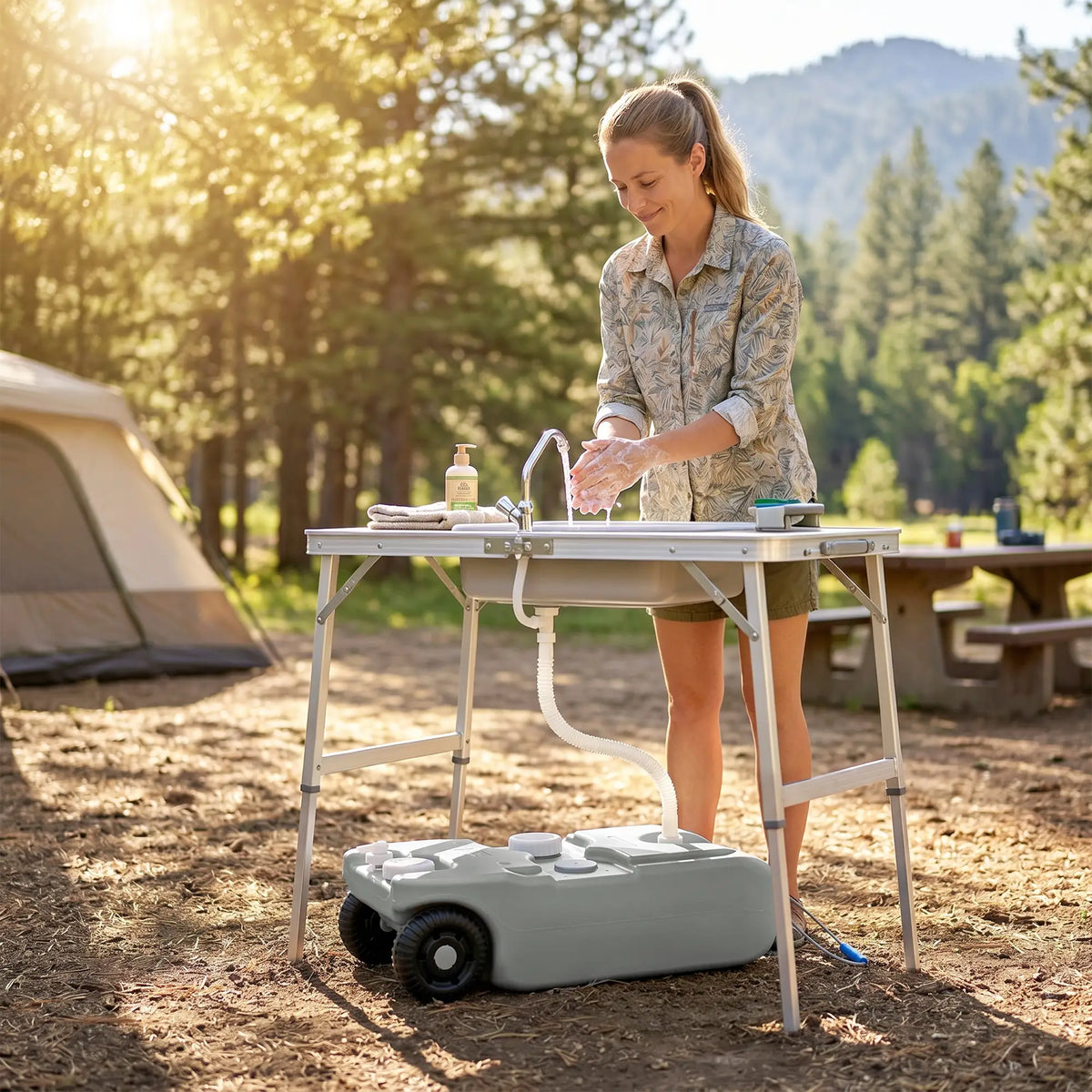 10.6 Gallon Portable RV Water Tank, with Filling Ports, Black or Grey Camping Sinks at Gallery Canada