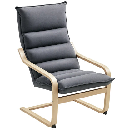 Birch Wood Fabric Modern Armchair, Accent Chair, Grey Accent Chairs at Gallery Canada