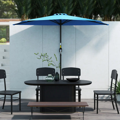 9ft Half Round Umbrella, 5 Ribs, Patio Garden Sun Shade, Light Blue Half Round Umbrellas at Gallery Canada