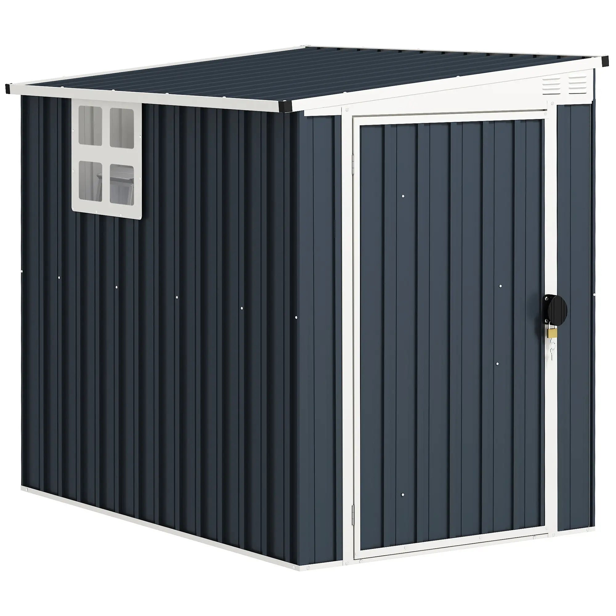 4' x 6' Outdoor Storage Shed, Metal Garden Shed with Window Sheds at Gallery Canada