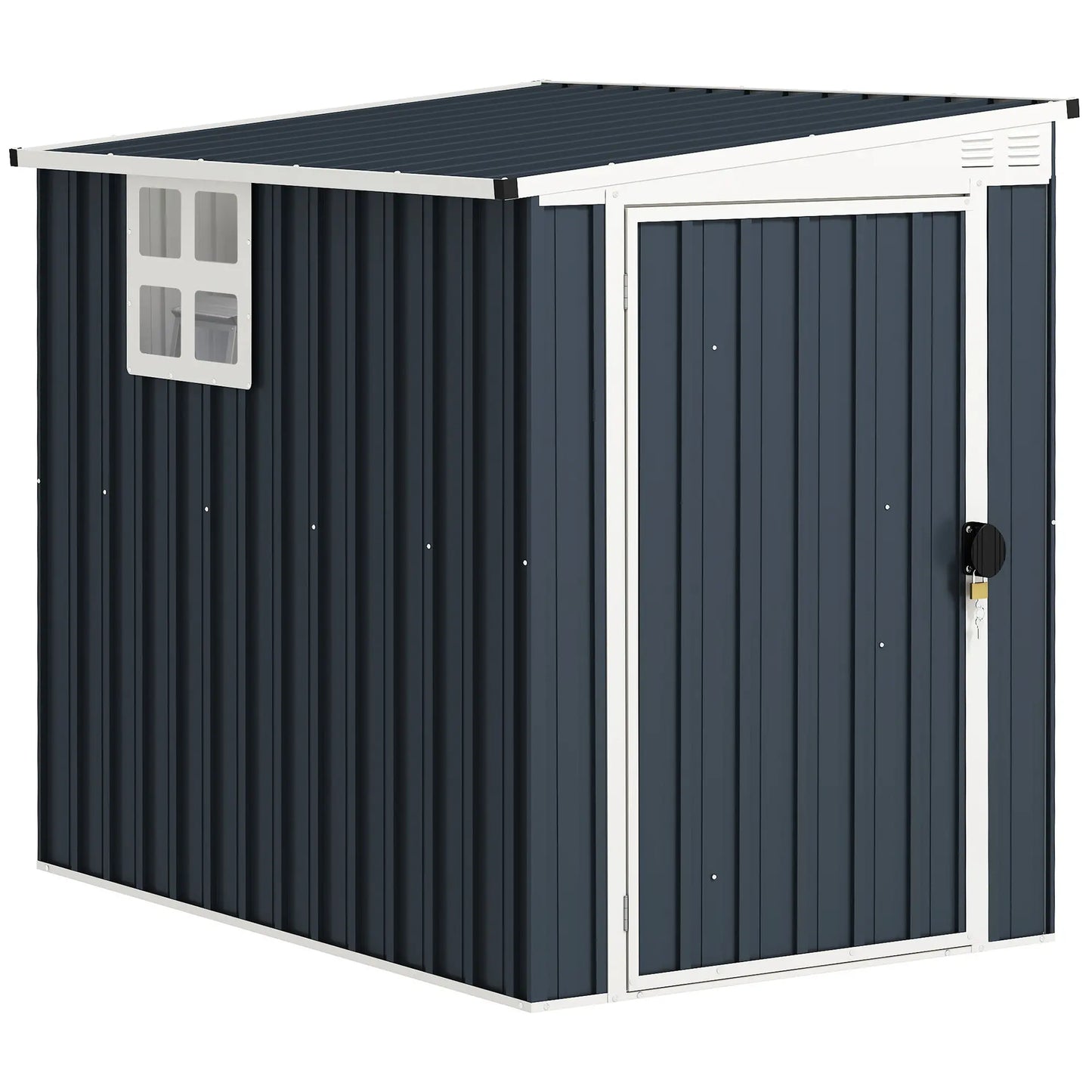 4' x 6' Outdoor Storage Shed, Metal Garden Shed with Window Sheds at Gallery Canada