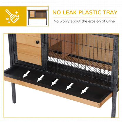 Wooden Rabbit Hutch, Indoor Outdoor Bunny Cage With Tray, Yellow Rabbit Hutch at Gallery Canada