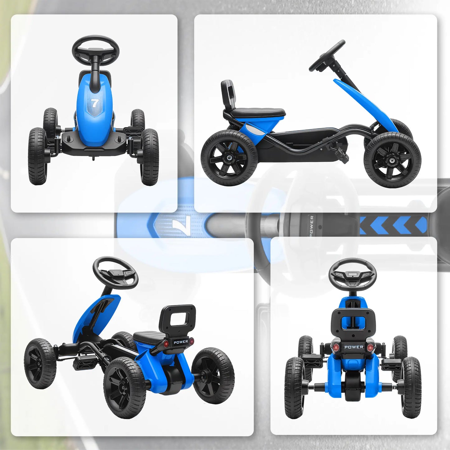 Kids Pedal Go Kart, 2-5 Years, Silent EVA Wheels, Metal Frame, Blue Pedal Go Karts for Kids at Gallery Canada