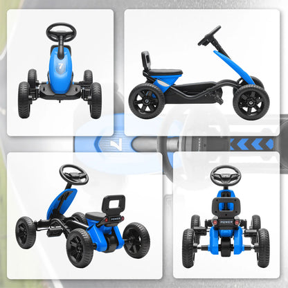 Kids Pedal Go Kart, 2-5 Years, Silent EVA Wheels, Metal Frame, Blue Pedal Go Karts for Kids at Gallery Canada