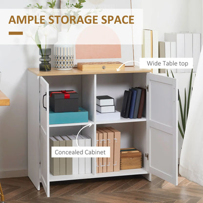 Kitchen Buffet, 2 Doors, 2 Adjustable Shelves, 90x39.5x88 cm, White Storage Cabinets at Gallery Canada