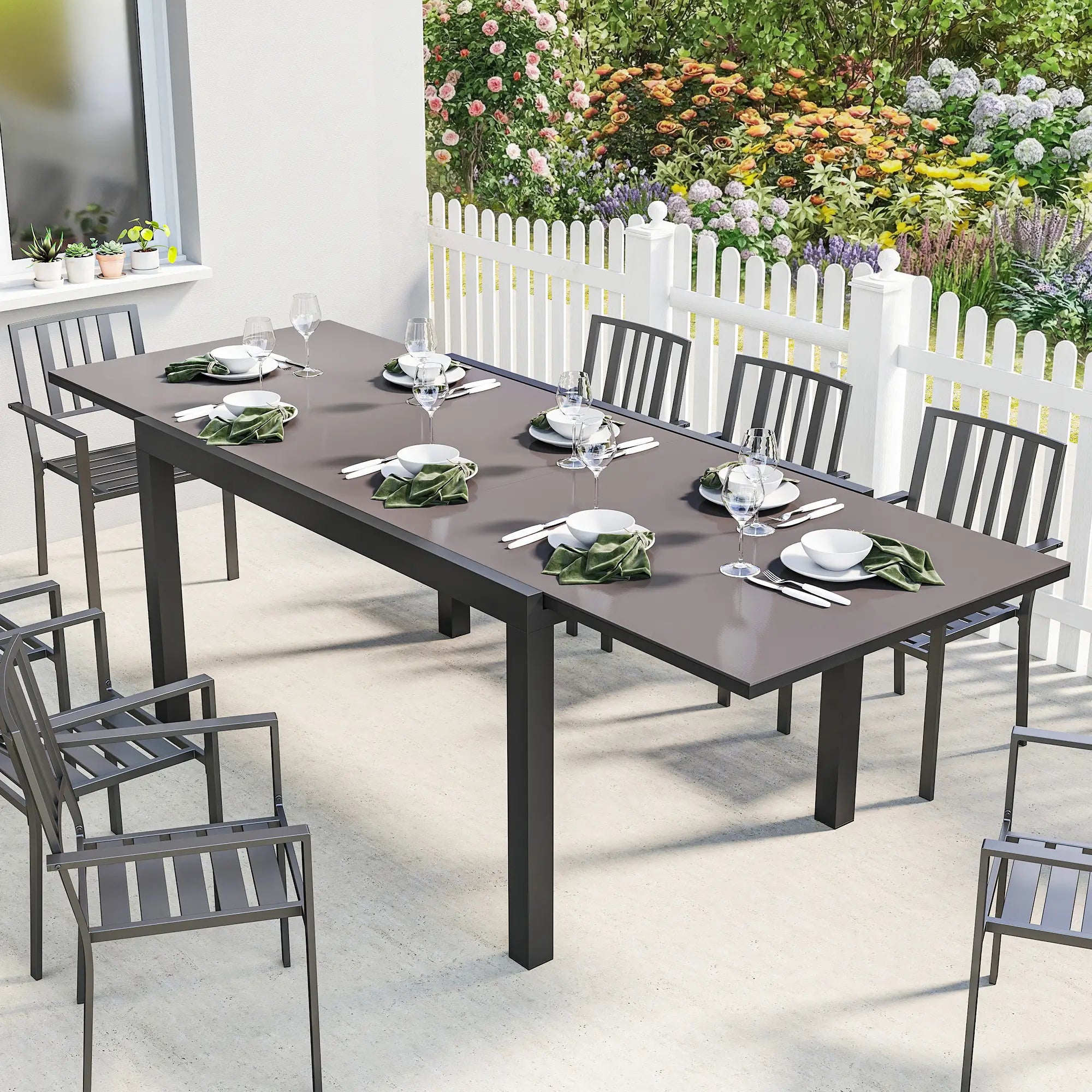 Expandable Outdoor Dining Table, 55