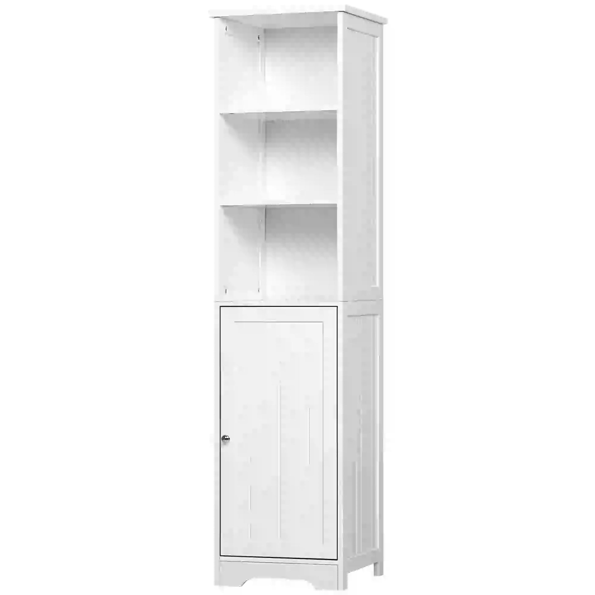 Tall Bathroom Storage Cabinet, Adjustable Shelf, 3 Open Shelves, White Bathroom Cabinets White at Gallery Canada