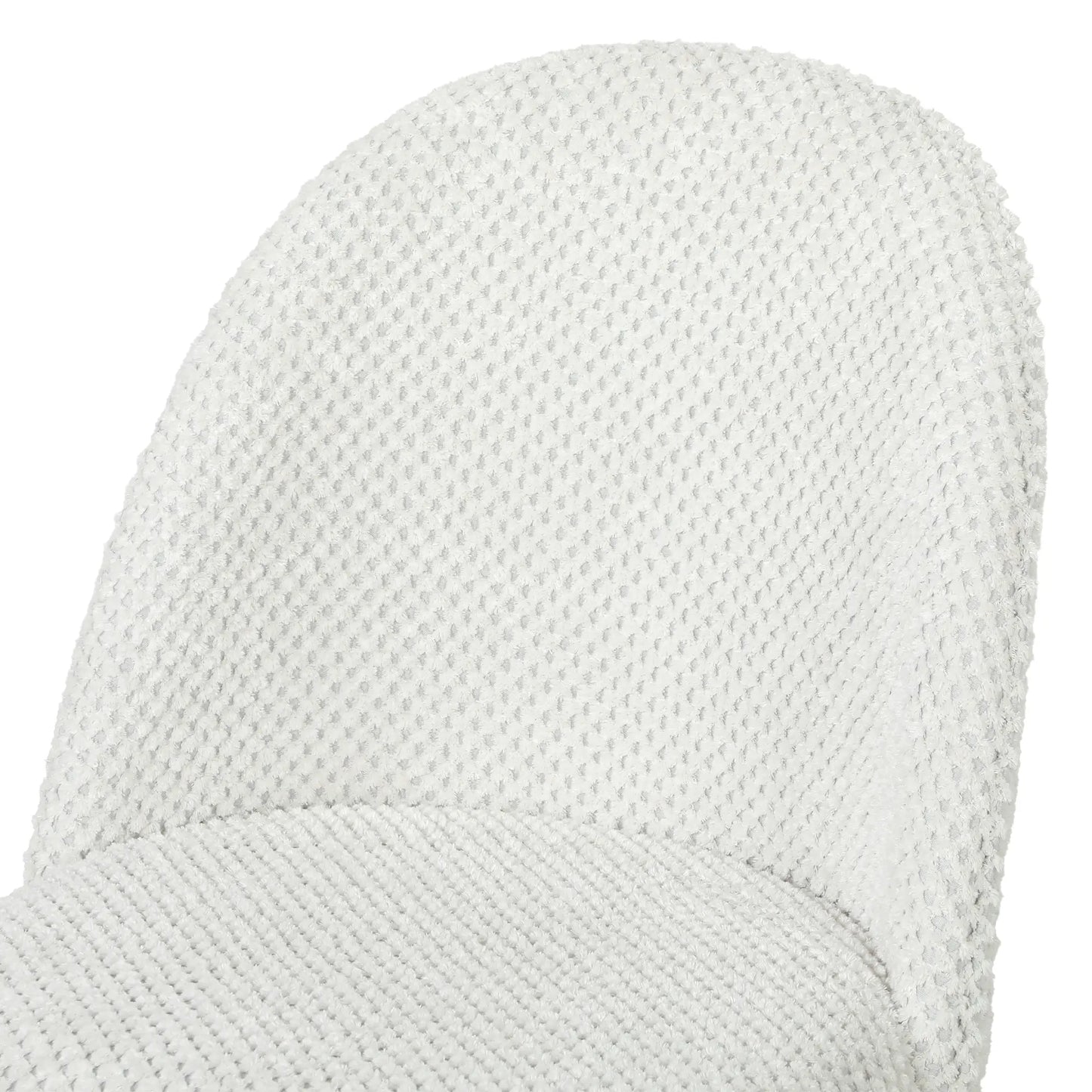 Velvet Upholstered Dining Chairs Set Of 2, Metal Legs, White