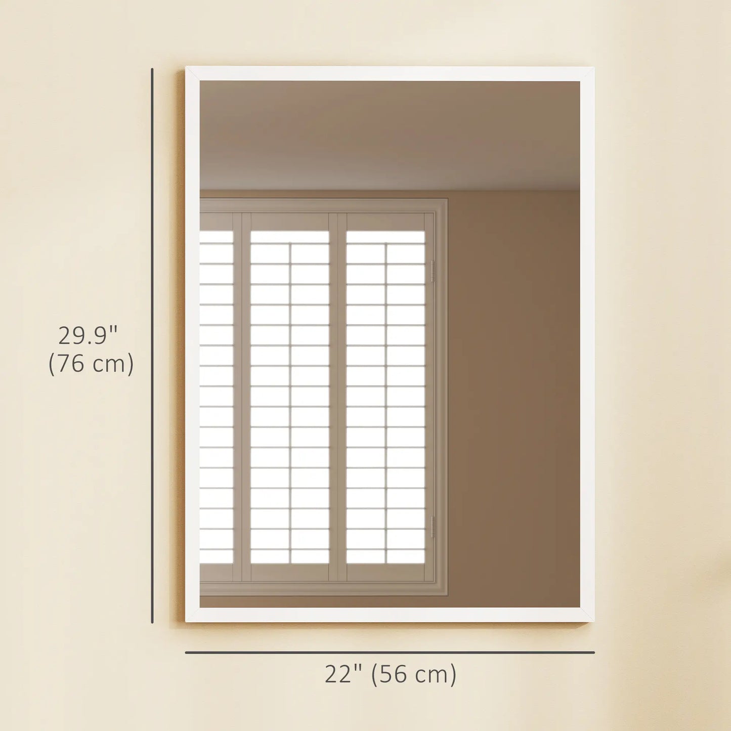 22" x 30" White Rectangular Wall Mirror, Bathroom Living Room Bedroom Entryway, White Wall Mirrors at Gallery Canada