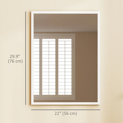 22" x 30" White Rectangular Wall Mirror, Bathroom Living Room Bedroom Entryway, White Wall Mirrors at Gallery Canada