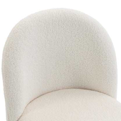 Swivel Tilt Desk Chair, Adjustable Height, Wheels, Cream White