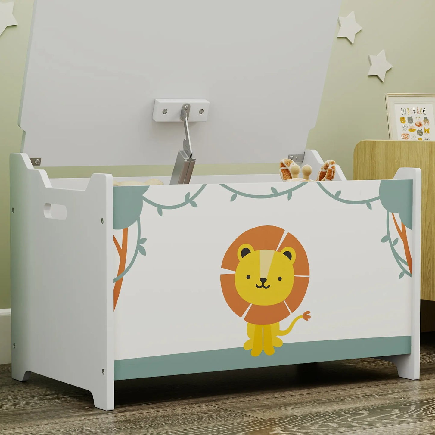 Kids Storage Chest with Lid, Safety Hinges, Green Baby & Kids Storage at Gallery Canada