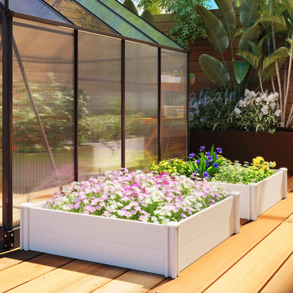 White Vinyl Raised Garden Bed Kit, 3 x 3 x 1ft Modular Elevated Box, White Raised Garden Beds at Gallery Canada