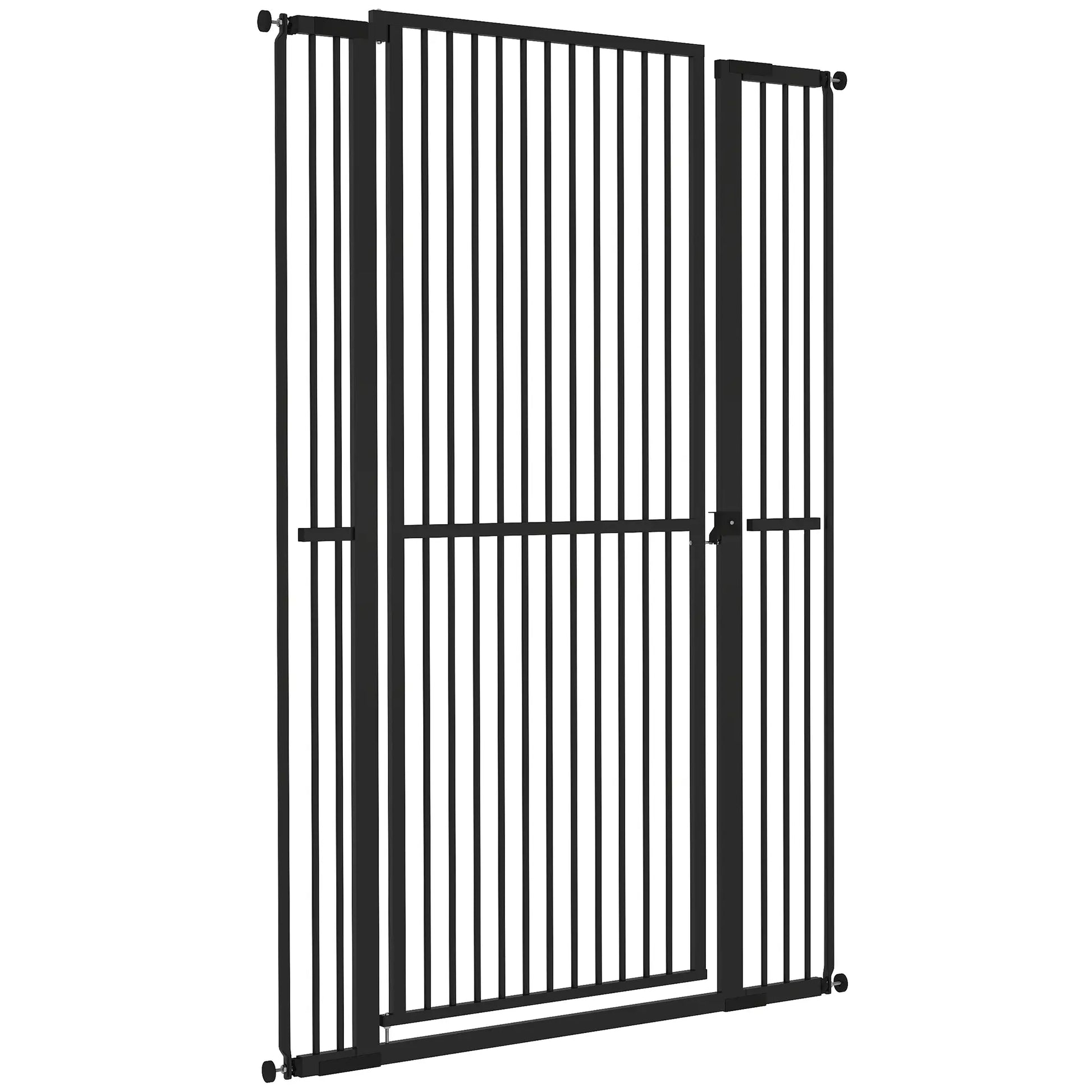 59" Extra Tall Cat Gate, 30"-41" with Extensions, Black Pet Gates Black at Gallery Canada