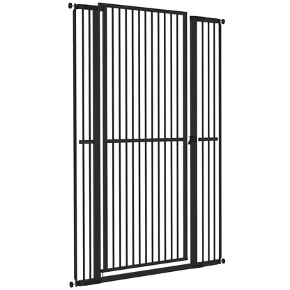 59" Extra Tall Cat Gate, 30"-41" with Extensions, Black Pet Gates Black at Gallery Canada