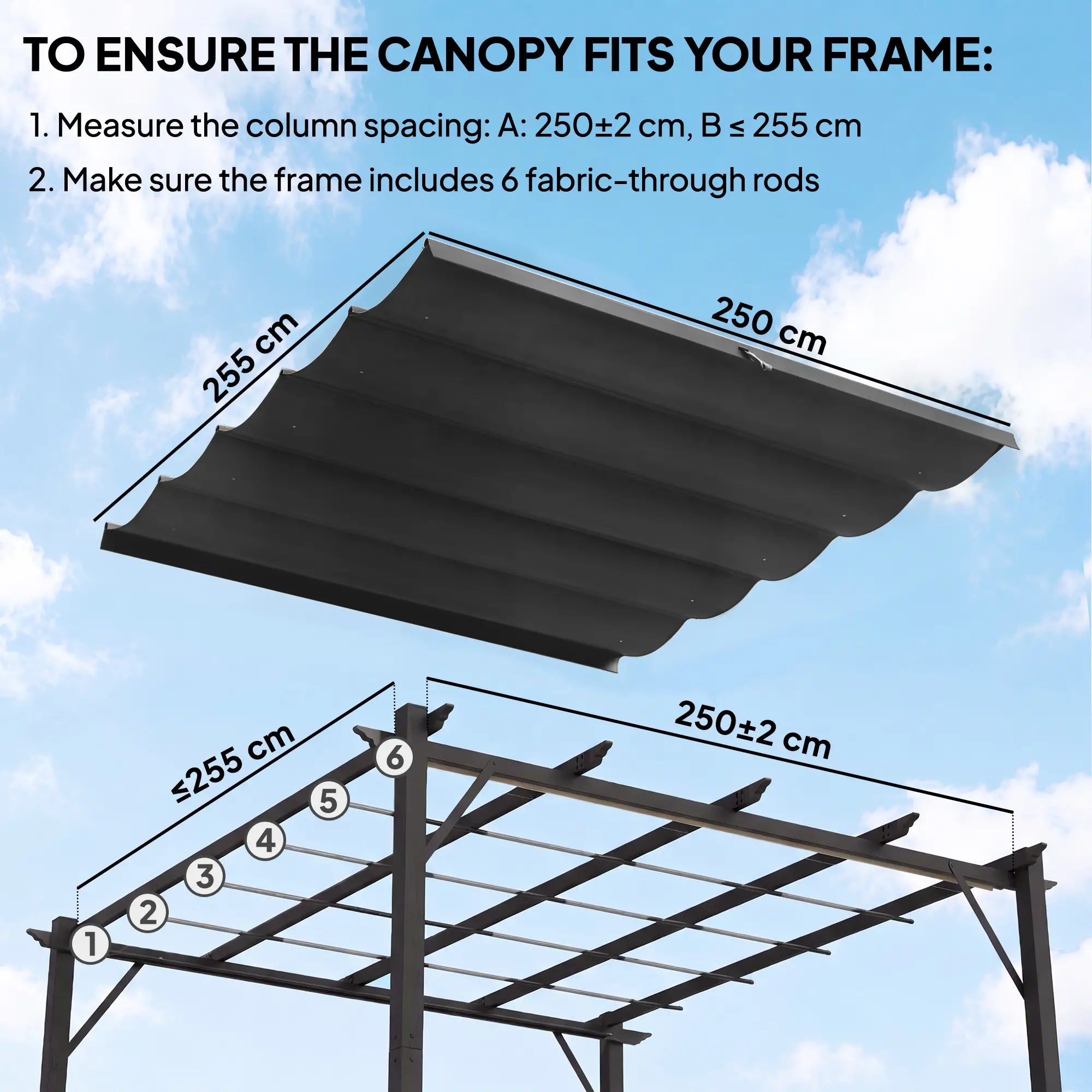 Retractable Pergola Canopy Replacement, 10' x 10', Dark Grey Gazebo Canopy Replacement at Gallery Canada