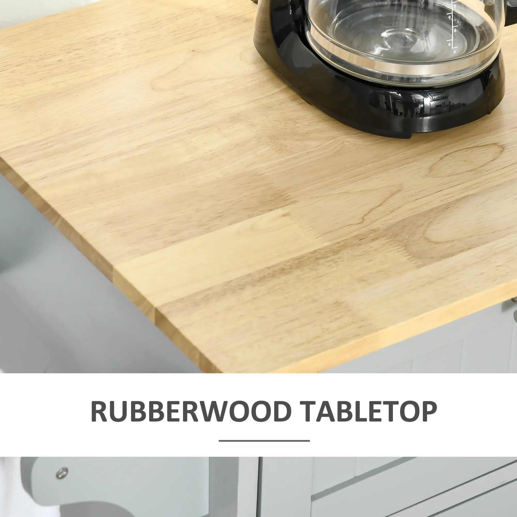 Rolling Kitchen Island, Cart with 2 Drawers, 3 Door Cabinets, 3-Doors, Grey Kitchen Islands & Kitchen Carts at Gallery Canada