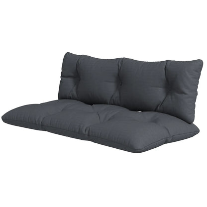 2 Seater 6" Thick Outdoor Seat Cushions With Back Cushion, Dark Grey Patio Chair Cushions Dark Grey at Gallery Canada