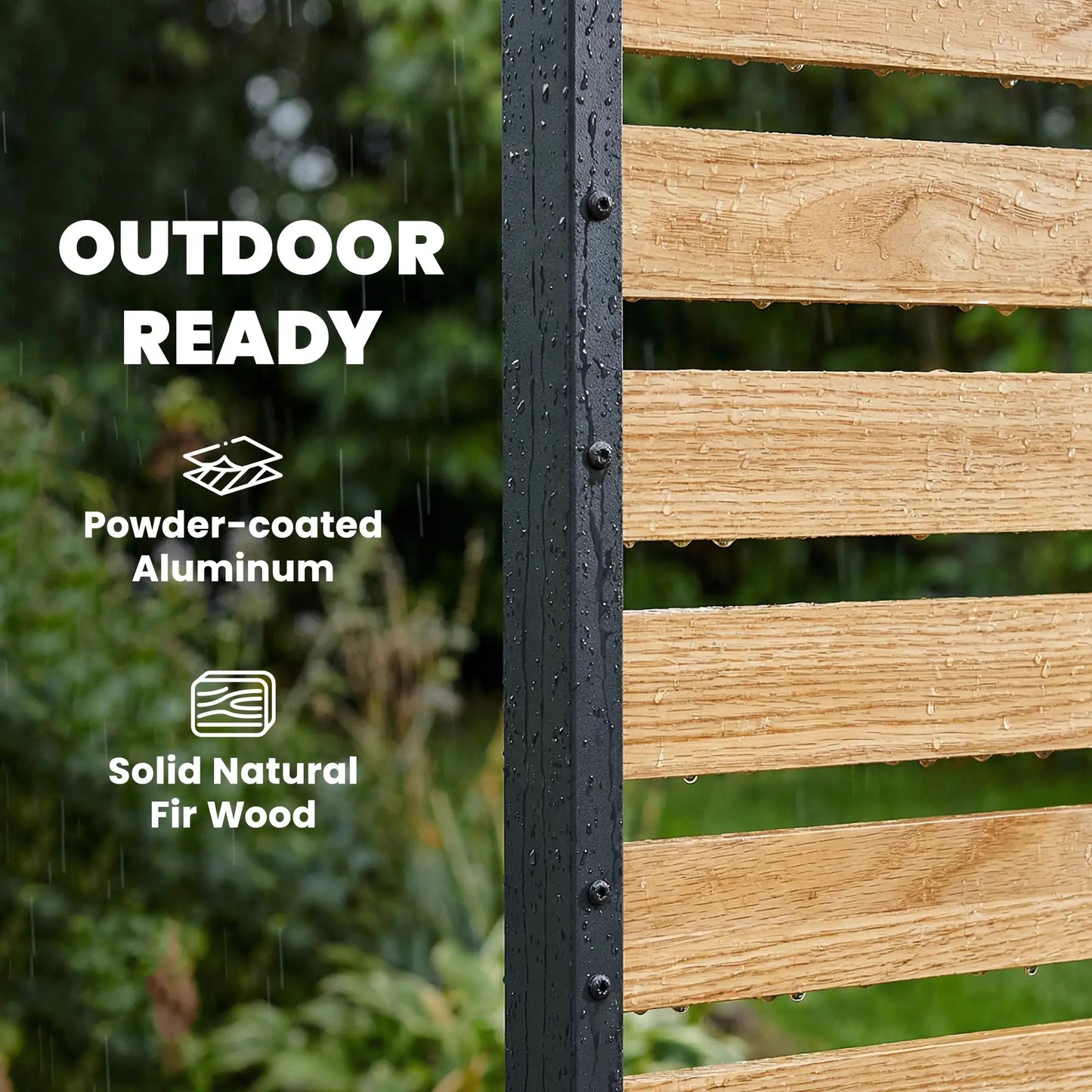 38" x 76" Privacy Screen Panel, Fir Wood Planks, Aluminum Posts, Hide Trash Cans Side Awnings at Gallery Canada