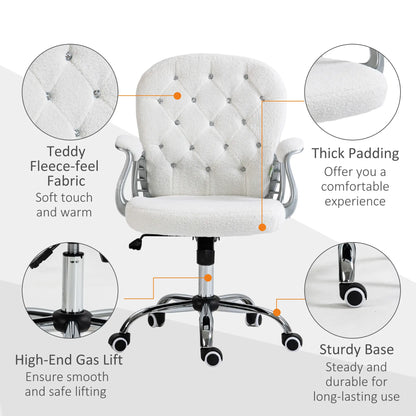 Office Chair, Adjustable Height, Tufted Back, White Task Chairs at Gallery Canada