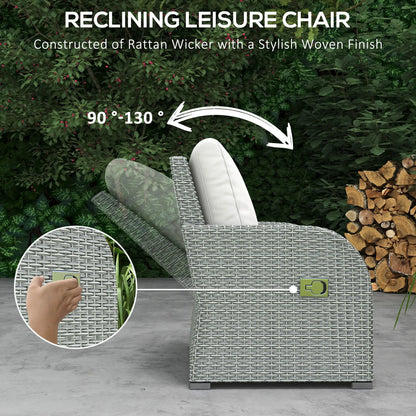 6-Piece Patio Furniture Set, Outdoor Rattan Sectional with Recliner, Lawn Garden Backyard Patio Furniture Sets at Gallery Canada