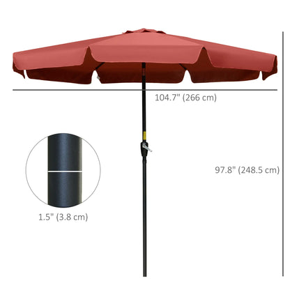 8.5 ft Round Patio Umbrella, Tilt and Crank, Wine Red Sun Umbrellas at Gallery Canada
