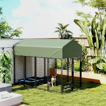 8' x 4' x 6' Outdoor Dog Kennel, Waterproof UV Resistant Cover, Green Dog Kennels at Gallery Canada