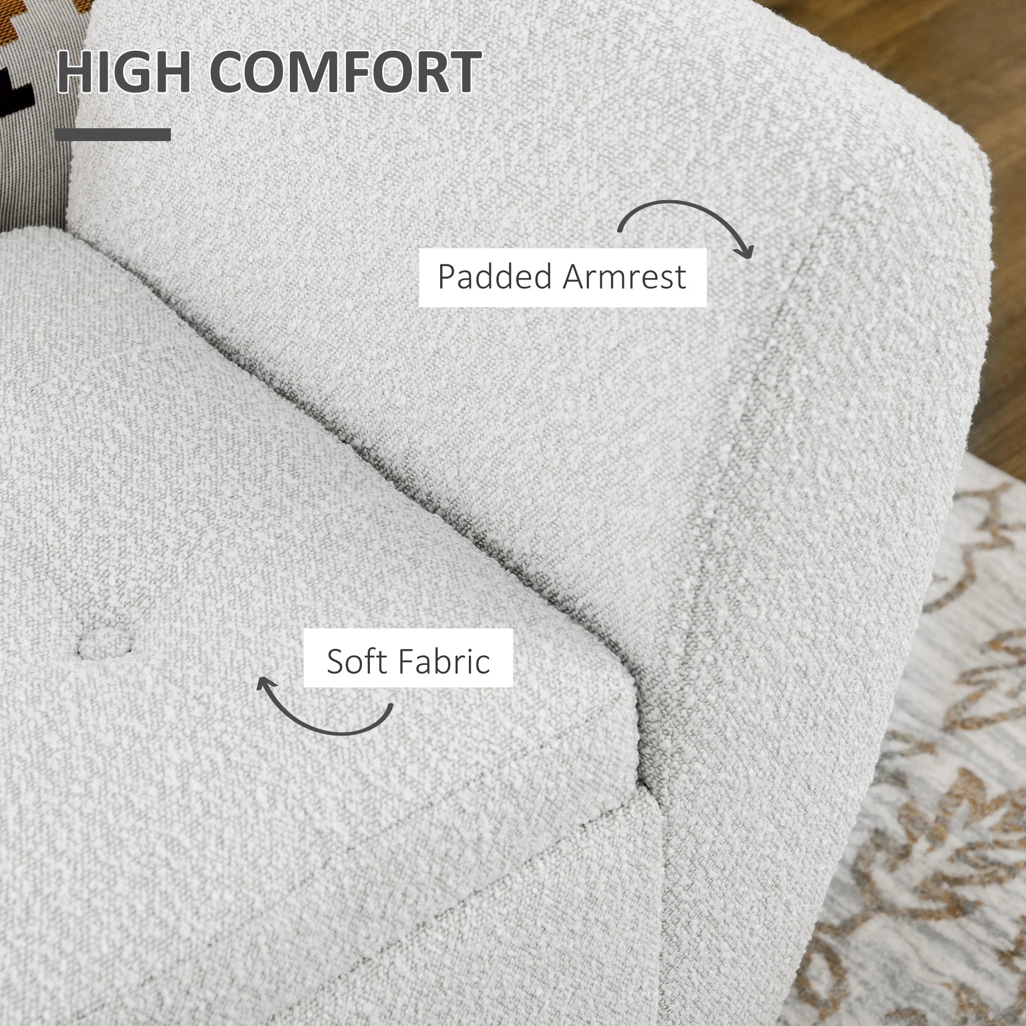 Upholstered Storage Bench with Arms, Modern Ottoman, Cream White Storage Ottomans & Benches at Gallery Canada