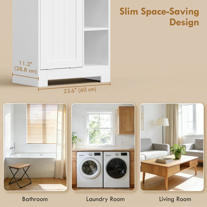 67" Tall Bathroom Storage Cabinet, Slim, White Freestanding Bathroom Cabinets at Gallery Canada