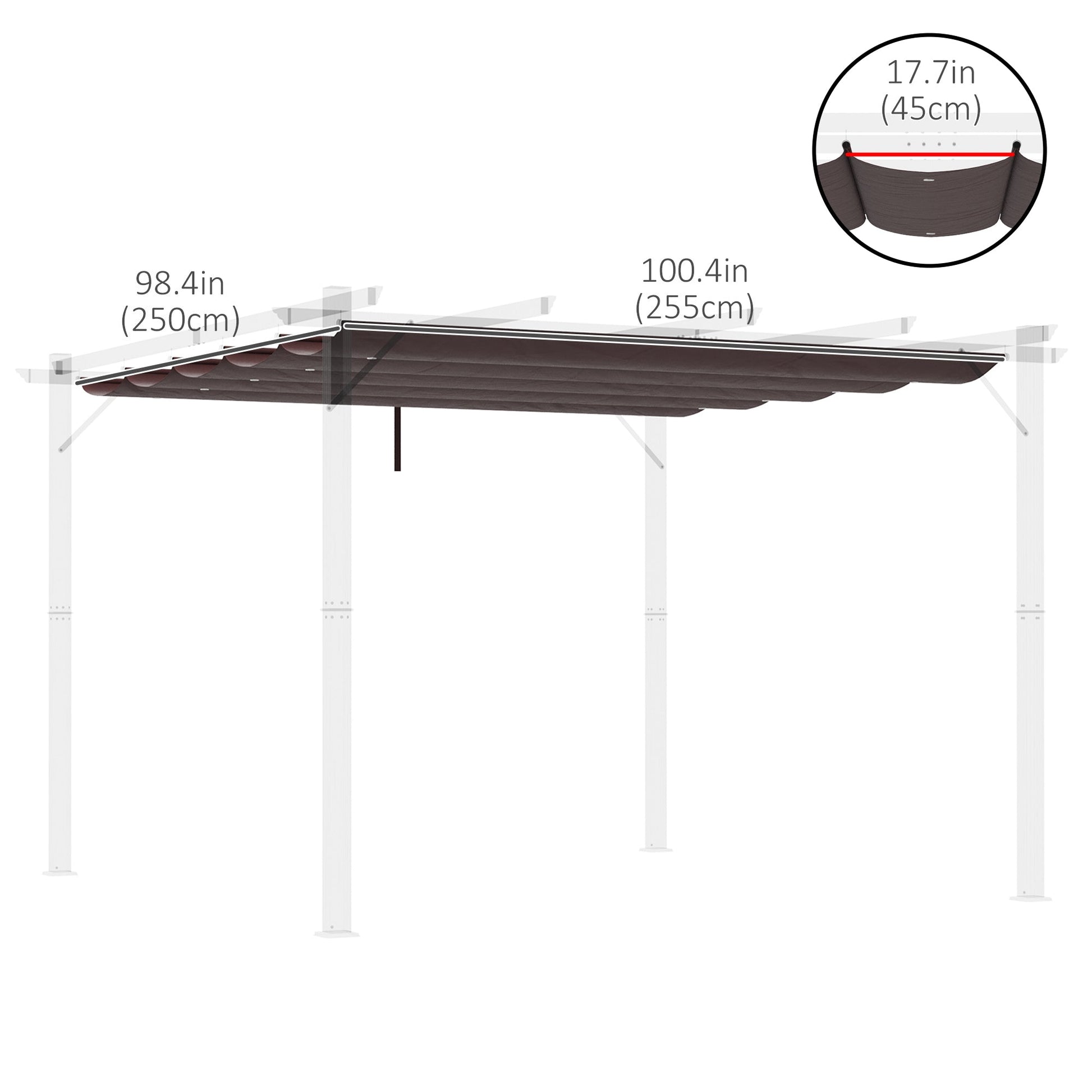 Retractable Replacement Pergola Canopy for 9.8' x 9.8' Pergola, Pergola Cover Replacement, Coffee at Gallery Canada