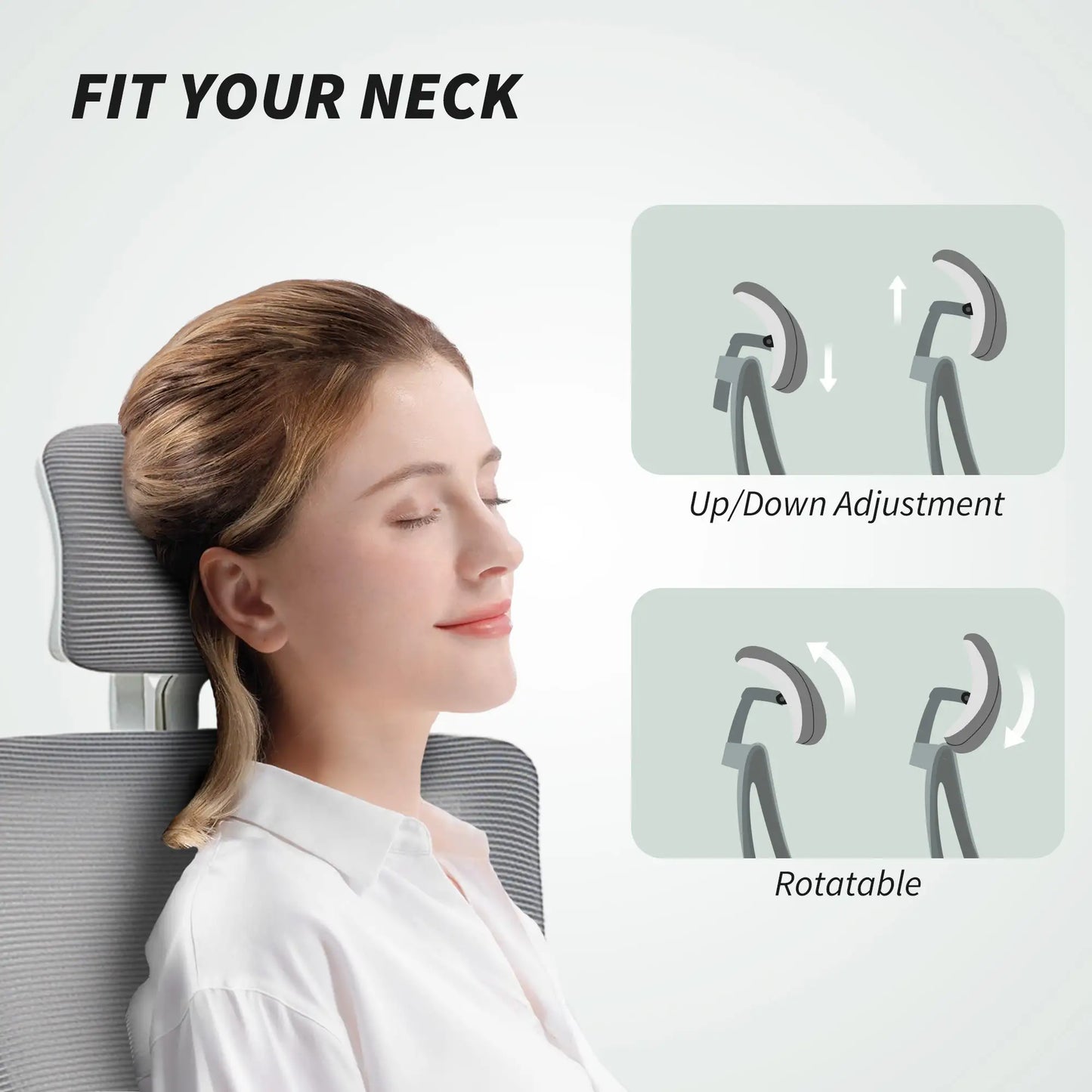 Ergonomic Office Chair, Adjustable Lumbar Support, Headrest, Flip-Up Armrests, Grey Task Chairs at Gallery Canada