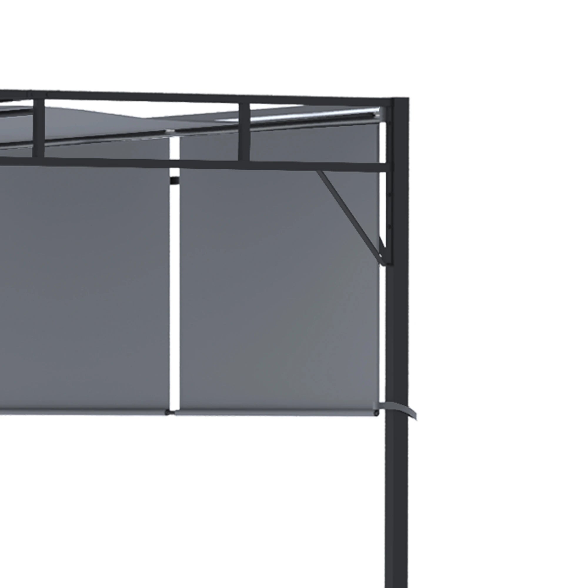 10' x 10' Retractable Pergola Canopy, Steel Frame, Dark Grey Pergolas at Gallery Canada