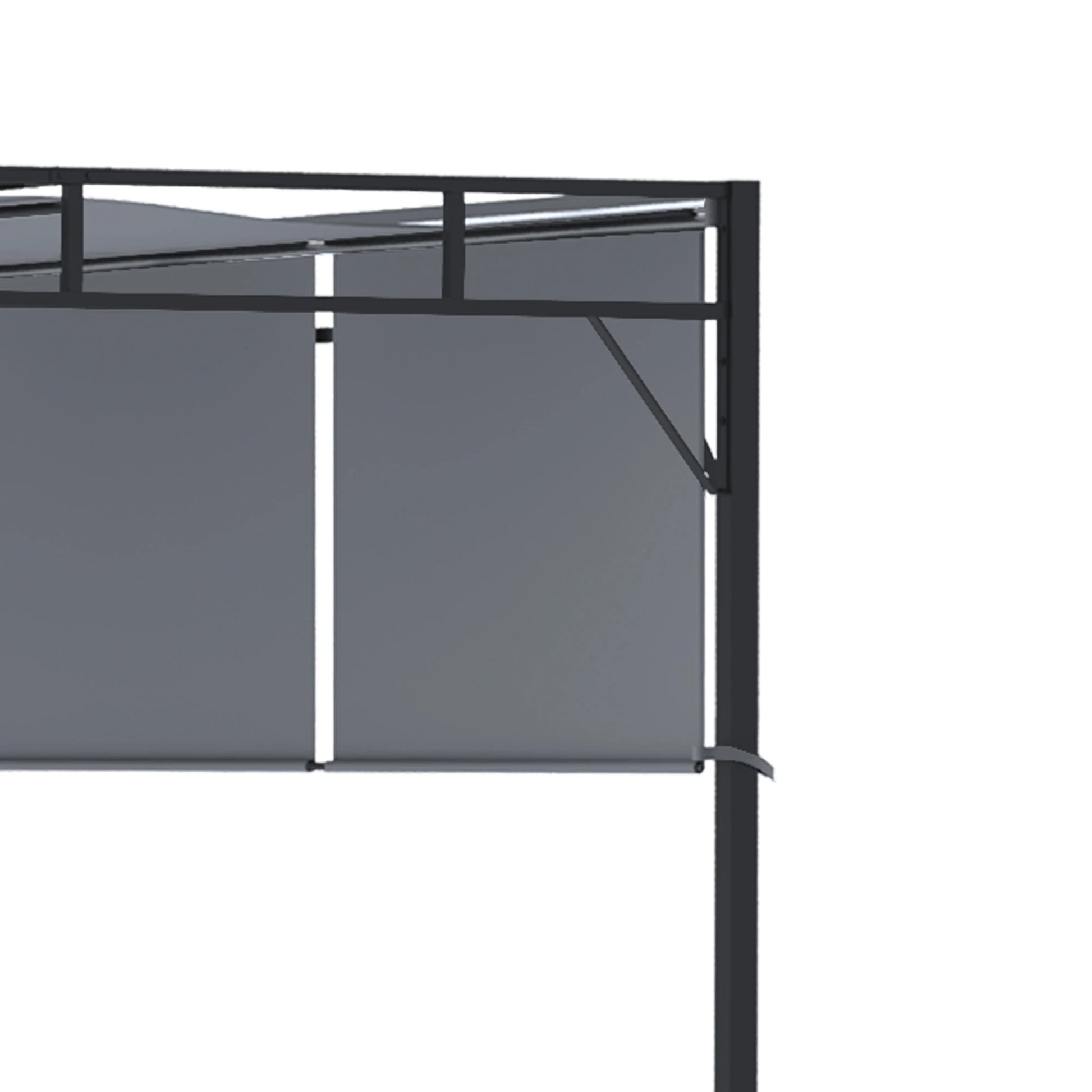 10' x 10' Retractable Pergola Canopy, Steel Frame, Dark Grey Pergolas at Gallery Canada