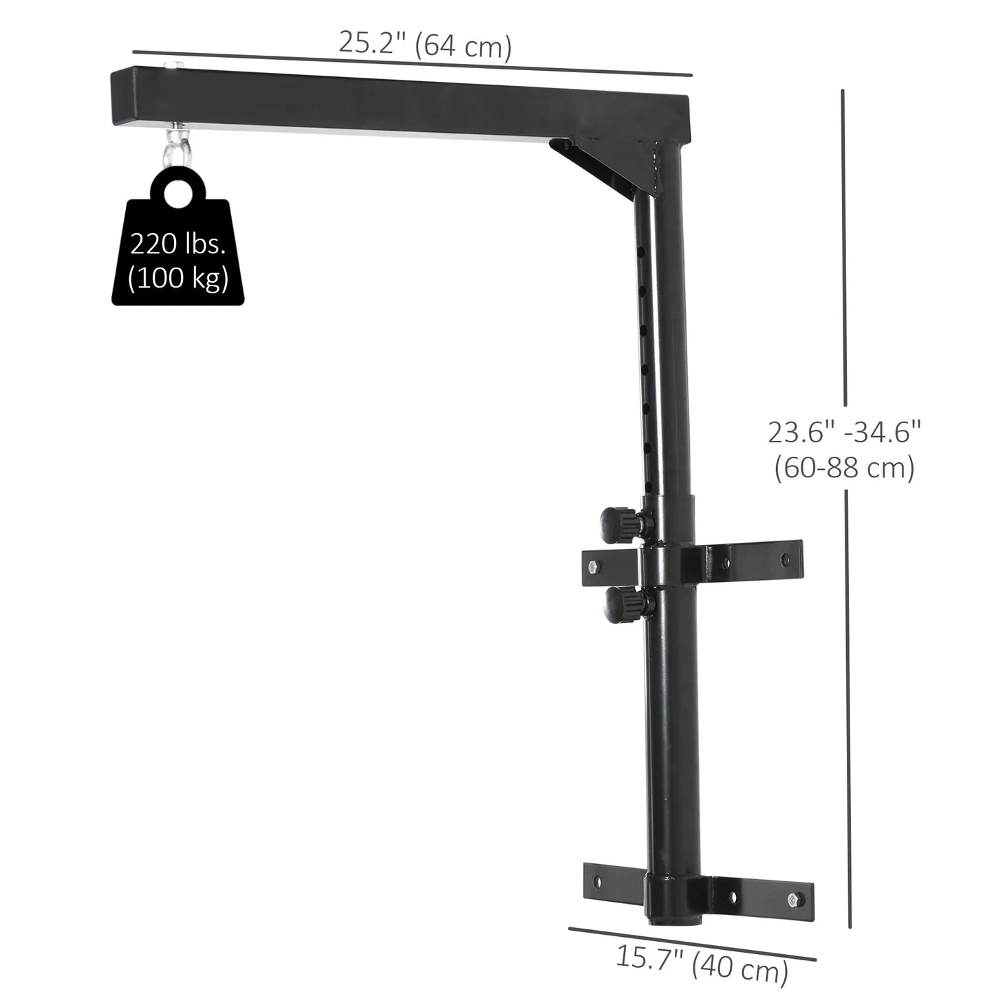 Heavy Duty Boxing Punch Bag Hanger, Wall Mount, 220lbs, Black Punching Bag Hangers at Gallery Canada