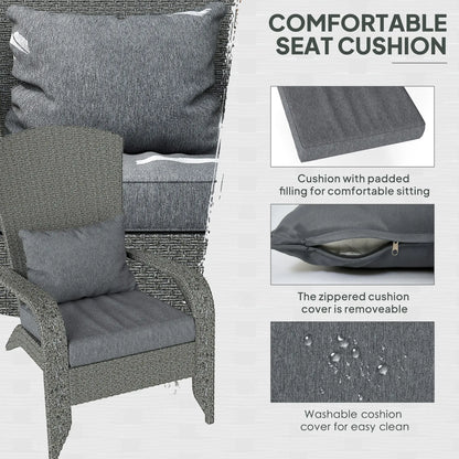 Wicker Adirondack Chair, PE Rattan Outdoor Fire Pit Chair, Heather Grey Patio Chairs at Gallery Canada