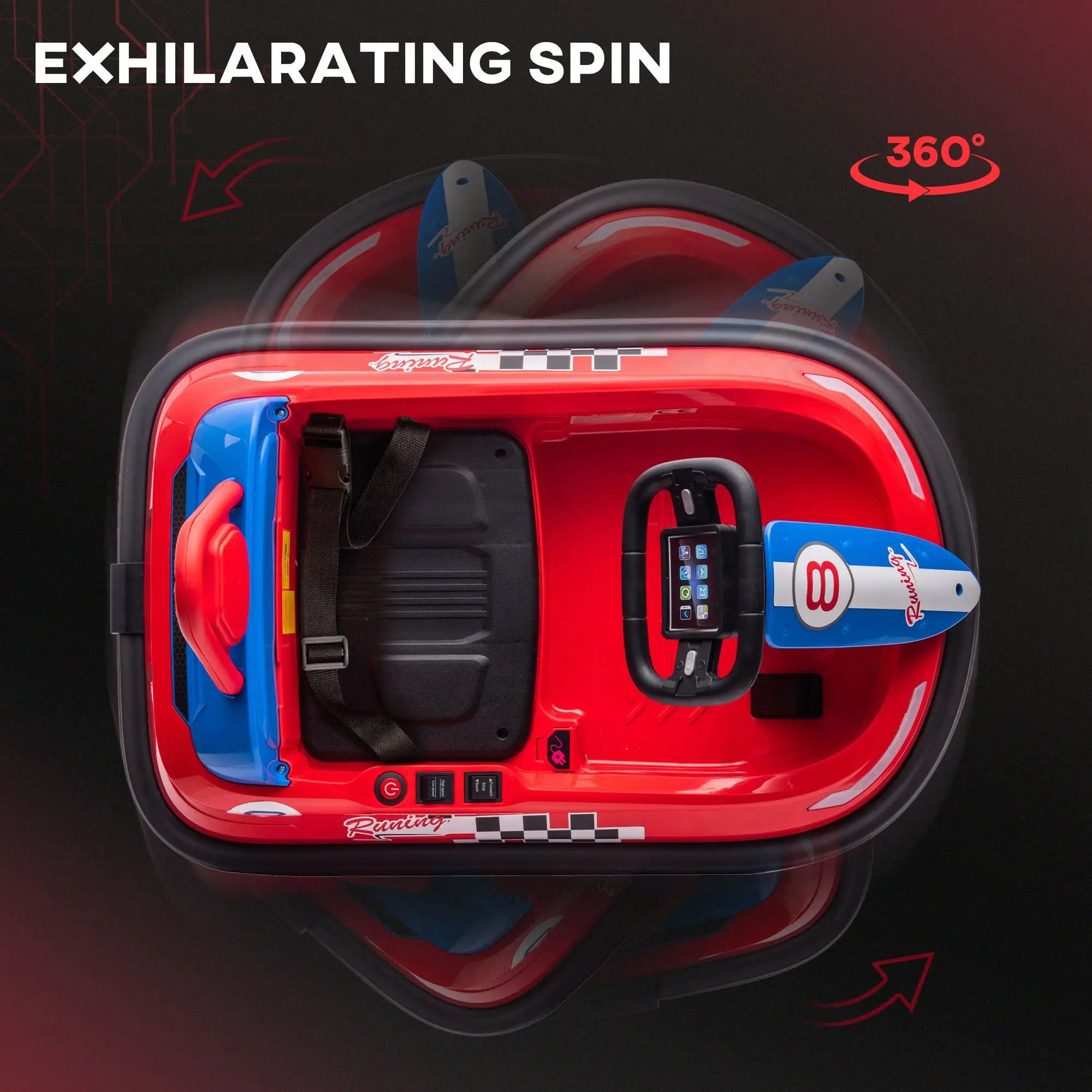 Kids Bumper Car, 6V 360° Rotation Electric Ride on Car, Twin Motors, Red Electric Toy Cars at Gallery Canada