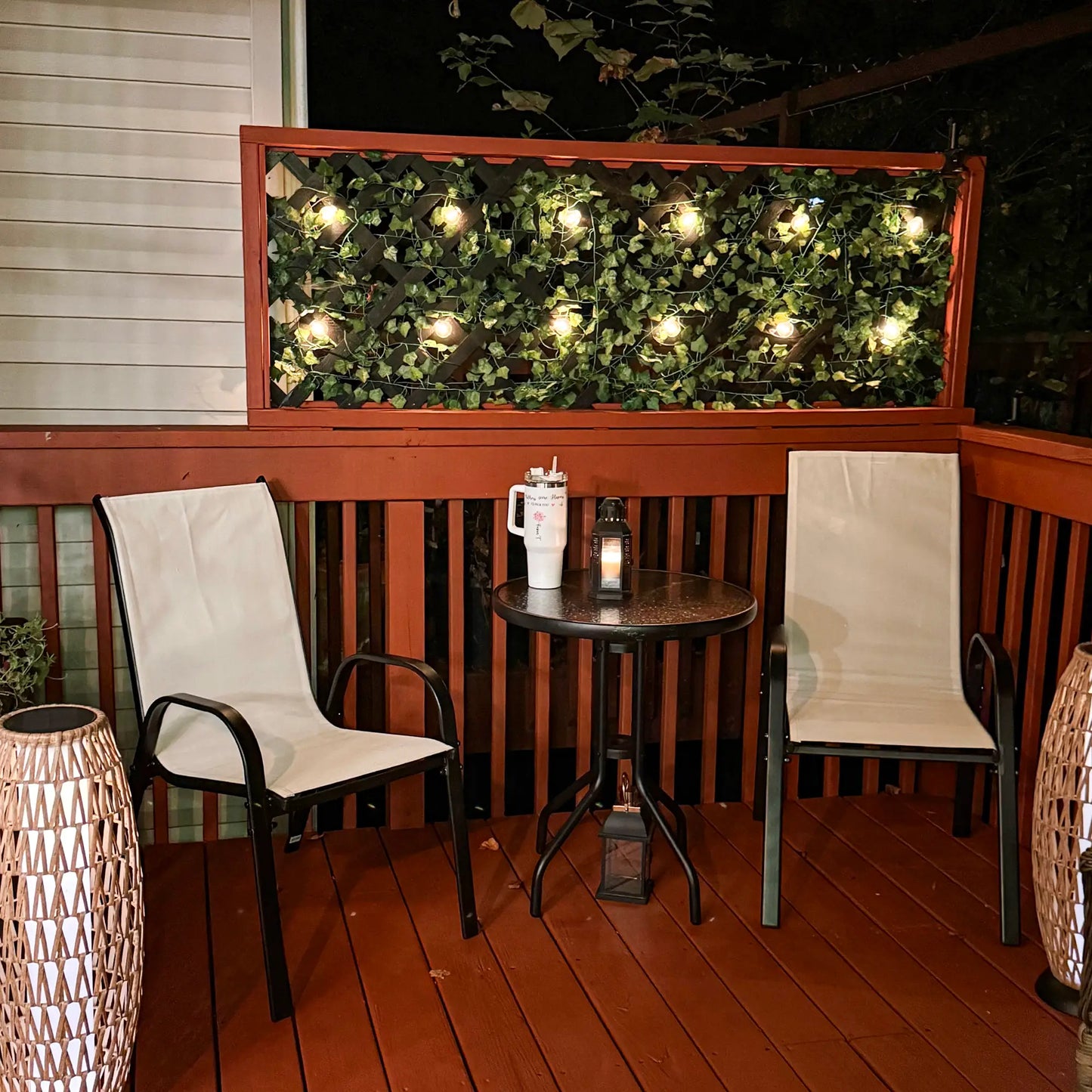 3 Piece Bistro Set, Stackable Mesh Chairs, Glass Table, Beige Bistro Sets at Gallery Canada