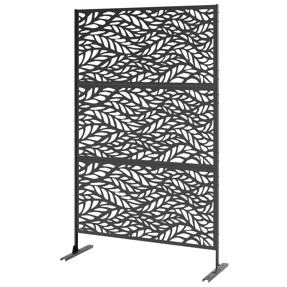 Metal Outdoor Privacy Screen, Freestanding, 78" X 48", Black, Black Side Awnings Black at Gallery Canada