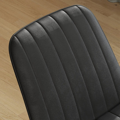 Faux Leather Dining Chairs Set of 4, Black Metal Legs, Black Dining Chairs at Gallery Canada