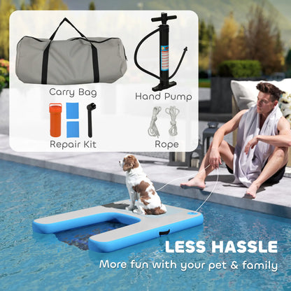 Ramp Flottante pour Bateaux, Animaux Domestiques Jusqu'à 200 lbs, pour Piscine, Lac, Bateau, Quai