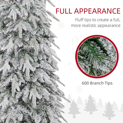 6ft Flocked Artificial Christmas Tree, 600 Tips, Auto Open, Steel Base, Green Flocked Christmas Trees at Gallery Canada