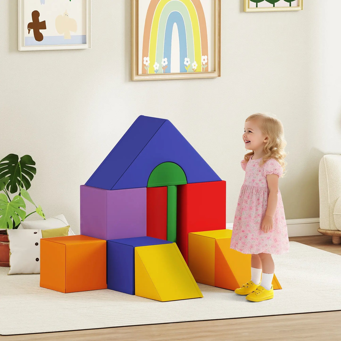 11 Piece Soft Play Blocks, Kids Climb Crawl Gym, Foam Building, Light Color Baby Gym & Playmats at Gallery Canada