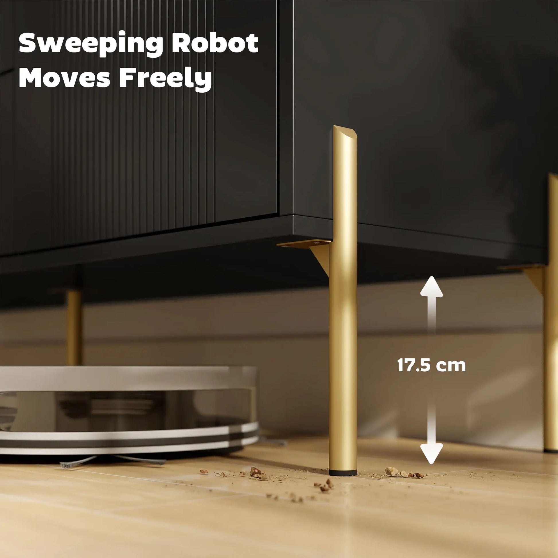 Buffet Cabinet, Modern Sideboard with 3 Drawers and 2 Shelves, Black Storage Cabinets at Gallery Canada