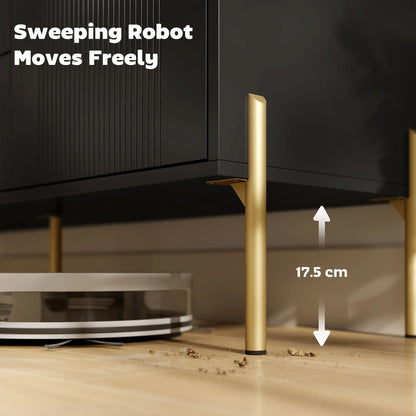 Buffet Cabinet, Modern Sideboard with 3 Drawers and 2 Shelves, Black Storage Cabinets at Gallery Canada