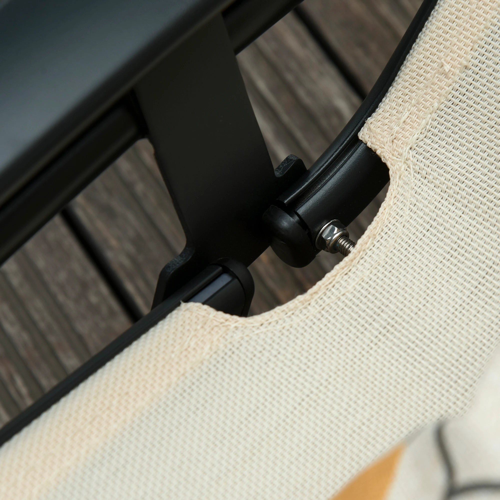 Aluminum Reclining Lounge Chair, 5-Level Adjustable Backrest, Beige Lounger Chairs at Gallery Canada